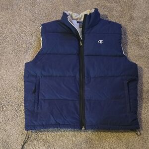 Champion Dark Blue Quilted Vest Vintage Mens Size XXL